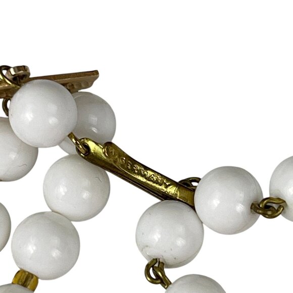 Vintage West Germany Multi-Strand Beaded Necklace With Faux Pearls & Speckled Be - Picture 5 of 7
